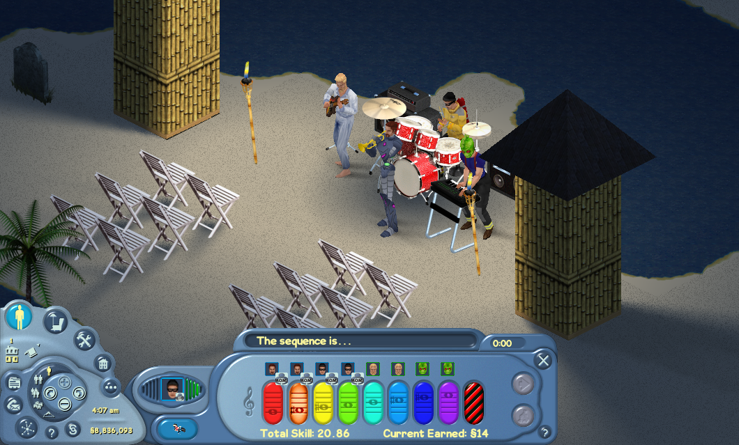 The band group money object being played