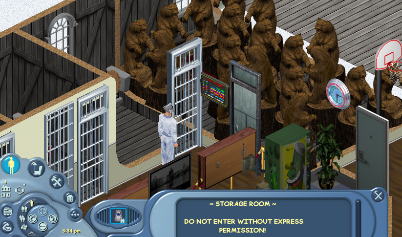 A servo investigating the storage room