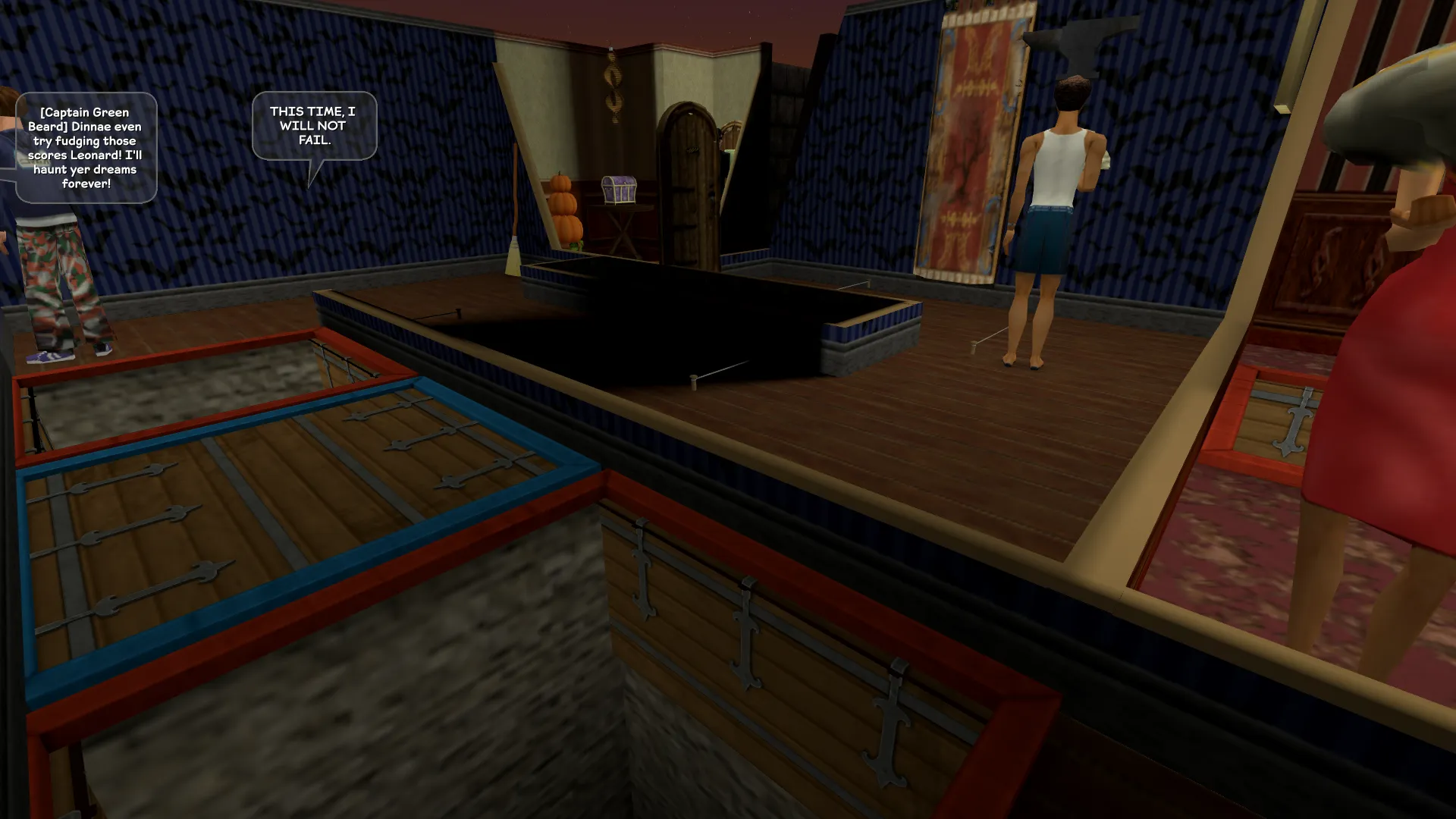 Players standing in the maze