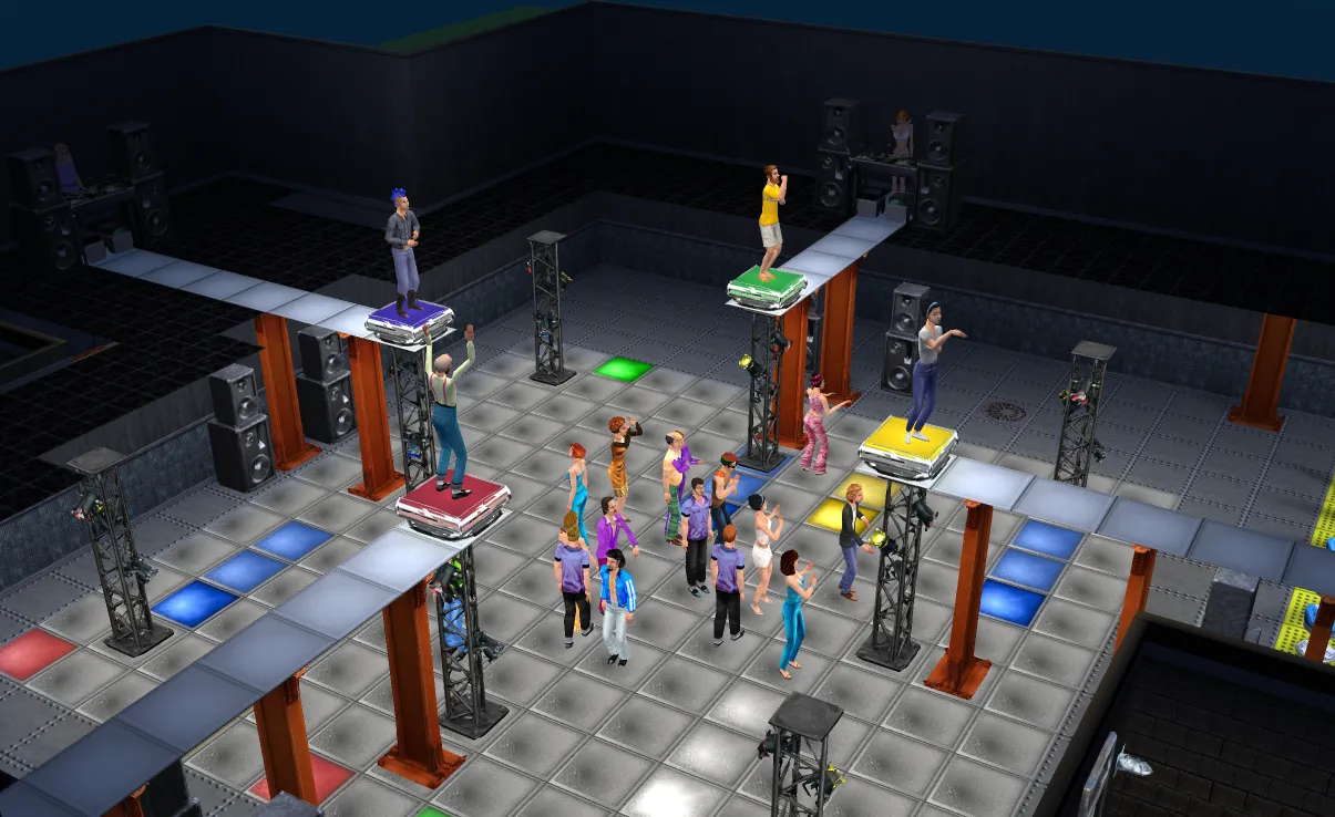 Sims dancing at the nightclub job