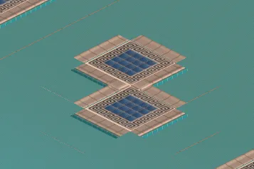 A pool missing corner tile pieces and artifacting