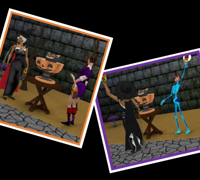 Some sims trick-or-treating