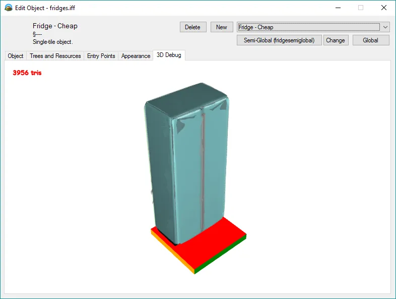 A generated fridge mesh that's only 3956 tris